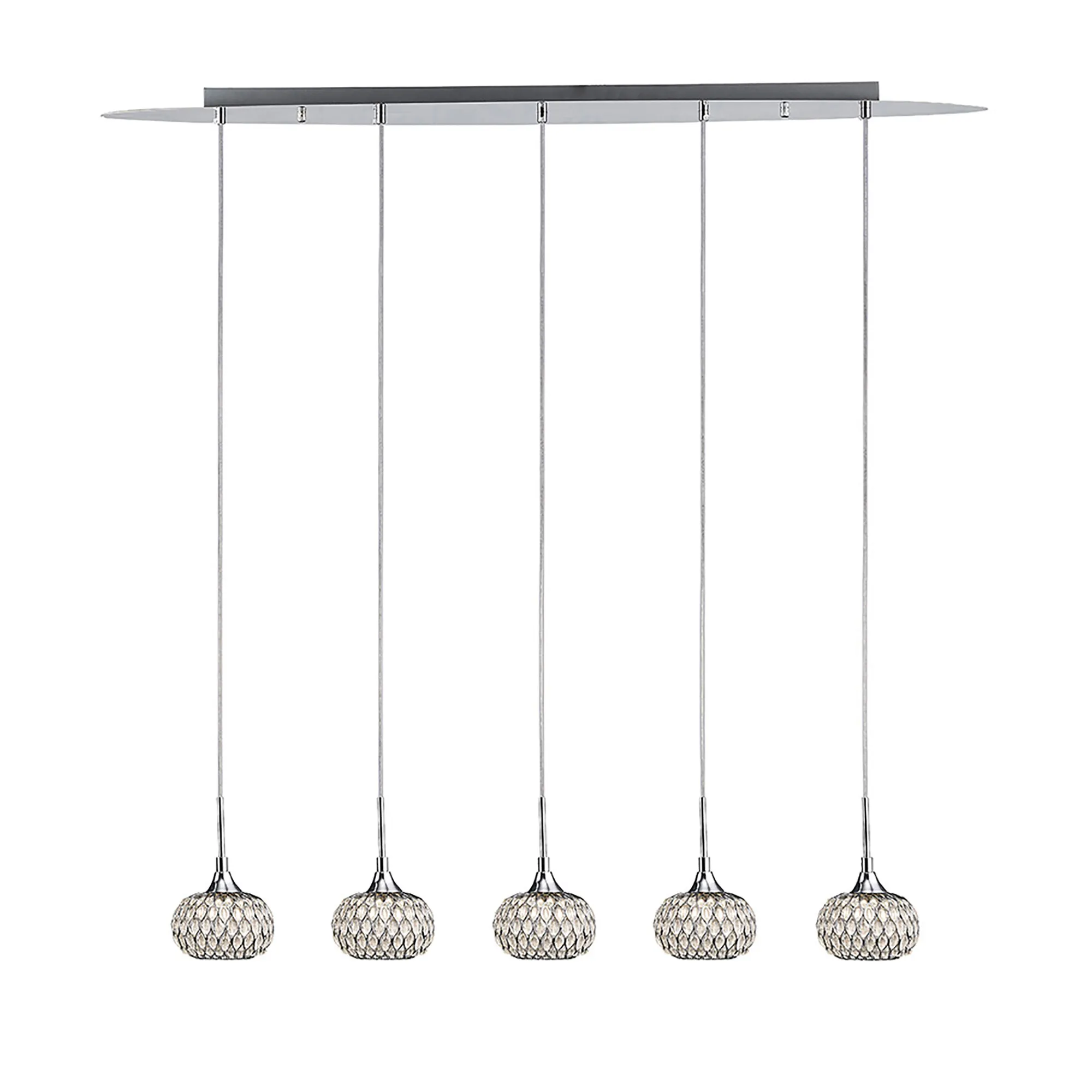 Chelsie Polished Chrome Ceiling Lights Diyas Linear Fittings